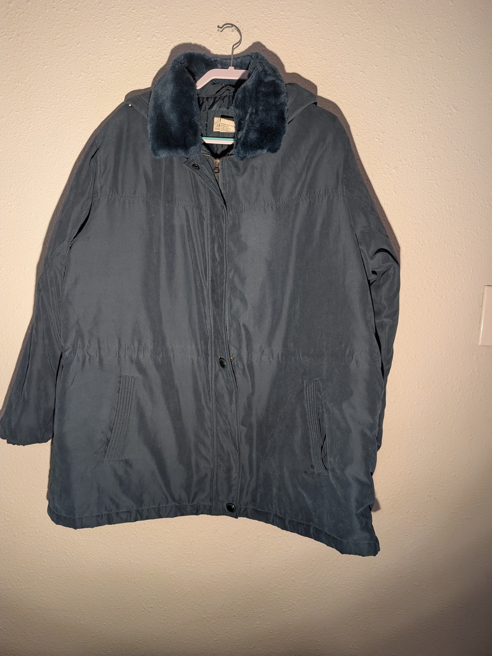 Anthony Richards Green Convertible Coat 3x with Removable Collar And Hood